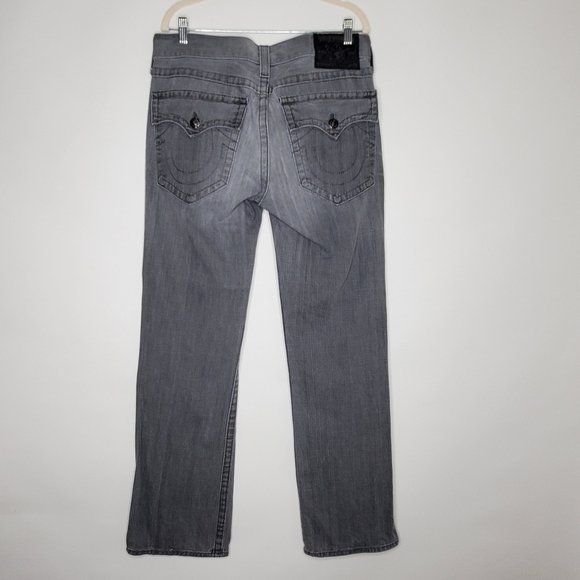 True Religion Ricky Straight Jeans Men's 34 Horseshoe Flap Back Pockets USA Made - Picture 4 of 15